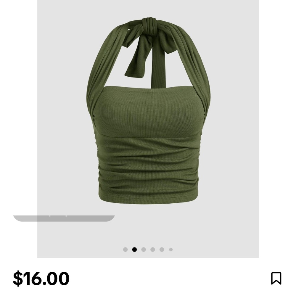 Green Halter Neck Women Top